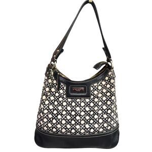 Kate Spade Black and White Small Hobo Shoulder Bag